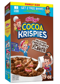 Cocoa Krispies – Chocolate-flavored crispy rice cereal.